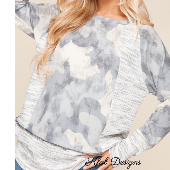❤️LAST 1! French Terry Soft Two Tone Camo Top! - Picture 8 of 8